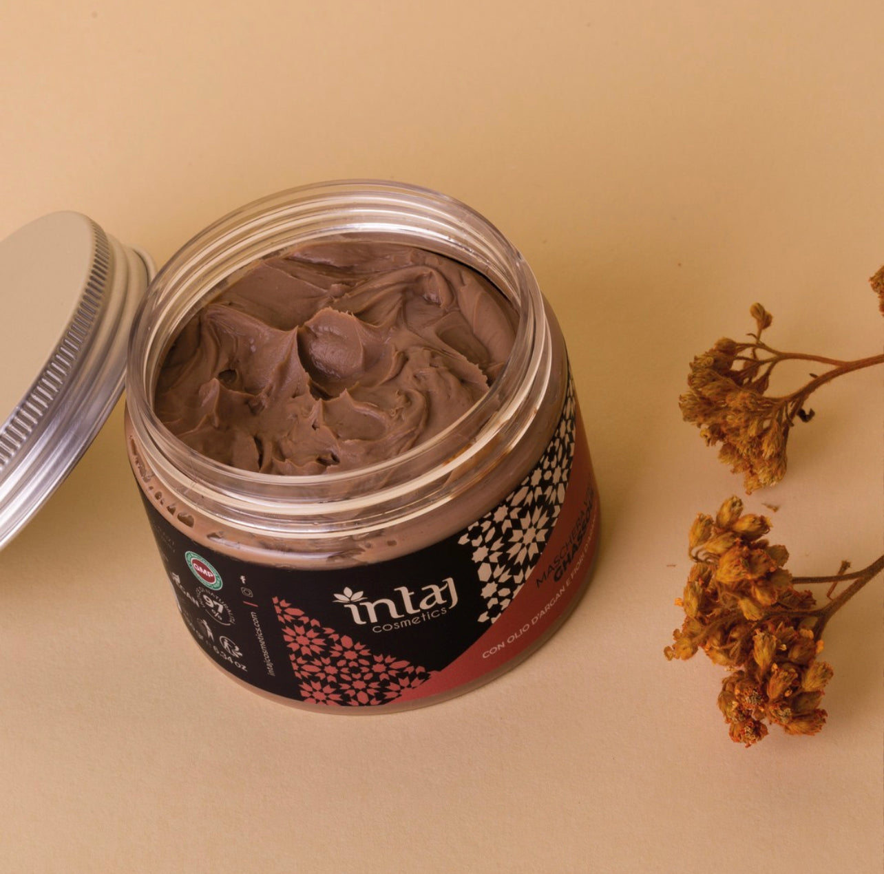 INTAJ Maschera Viso GHASSOUL con Olio d'Argan e Fiori d'Arancio